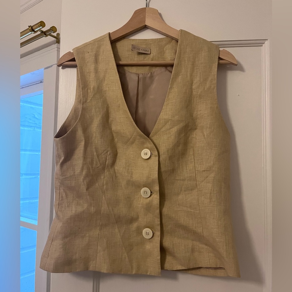 Jesse Kamm Linen Button-Up Vest